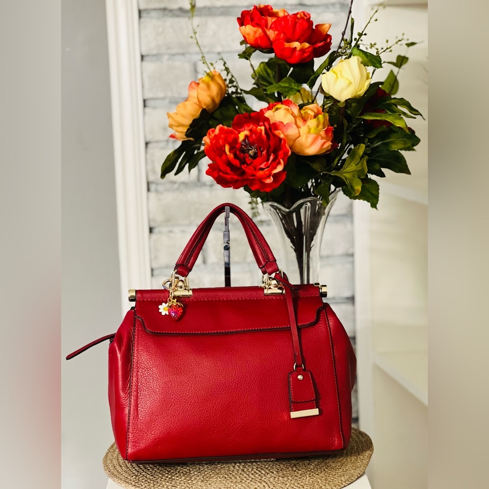 NWT VInce Camuto Elegant Red Leather Handbag